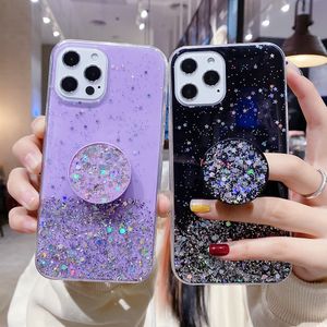 Étuis de téléphone à paillettes transparentes pour Huawei P40 P30 P20 Lite Pro Mate 30 20 Honor 20 30 paillettes dégradées couverture arrière de téléphone souple