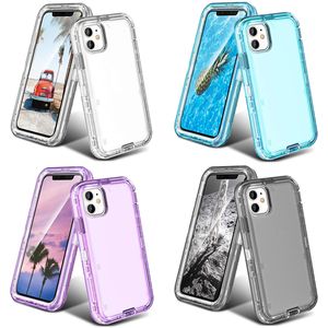 Clear Heavy Duty 3 in 1 Phone Cases for Samsung S23 S22 S21 S20 Plus Ultra S10 S9 S8 S7 Transparent Armor Antichoc Housse de protection pour téléphone portable