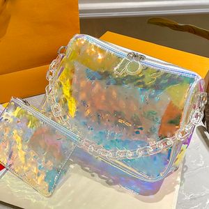 Clear Laser Design Totes Summer Women's Purse Shopping Bag Luxe Designer Jelly Handtas Boston Travel Bag 0626