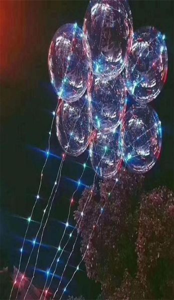 Ballon en latex clair avec bande LED 3M fil de cuivre chaîne ballons LED lumineux pour fête d'anniversaire de mariage décor 110Pack 18 pouces9374835