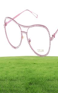 Lunettes transparentes NOUVELLES Lunettes de soleil Lunettes de soleil Tendies Flat Mirror New Rhinestone Ladies Trend Flat Mirror Europe et Amérique Big Brand AN9844657