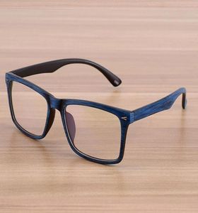 Lentille claire bois impression lunettes hommes femmes optique plein cadre Vintage rétro myopie lunettes 10 pcsLot 5505543
