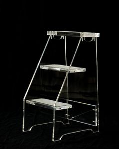 Heldere lucite ladderkruk met 3 niveaus, salontafel van transparant acryl