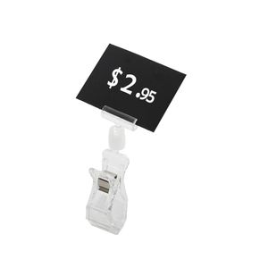 Clear Memo Plastic Rotatable Pop Clip-on Merchandise Sign Display Clip Tarjeta Etiqueta Precio Titulares Pricetag Holder Supermercado