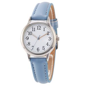 Montres à Quartz pour femmes, cadran à chiffres clairs, bracelet en cuir fin, simples et élégantes pour étudiantes, 31MM de diamètre