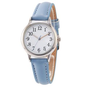 Chiffres clairs cadran bracelet en cuir fin montres à Quartz pour femmes montres d'étudiants simples et élégantes montre-bracelet femme de 31MM de diamètre 2588