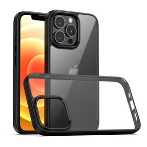 Fundas transparentes para teléfono móvil de TPU suave para iPhone 11, 12, 13, 14, 15 Pro Max, protección de cámara galvanizada, cubierta a prueba de golpes para teléfono móvil