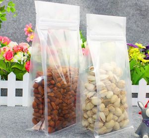 Clear Pe Pet Stand Up Food Storage Rits Lock Self Seal Pack Bag Side Gusset Zip Pouches 100st