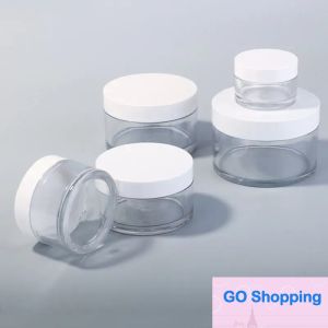 Doorzichtige PET-plastic potverpakking Flessen met wit deksel 30g 50g 100g 150g 200g Cosmetische container voor moddermasker crème Classic