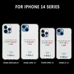 Clear Telefoon Case Voor nieuwe iPhone 15 14 Pro Max Zachte TPU 1.5mm dik Silicon Gevallen Transparante Zachte Achterkant