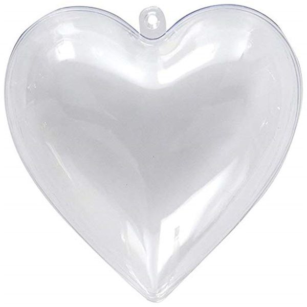 Boîte-cadeau décorative en plastique transparent boules en forme de coeur remplissables ornement suspendu pour la fête d'anniversaire de mariage décorative