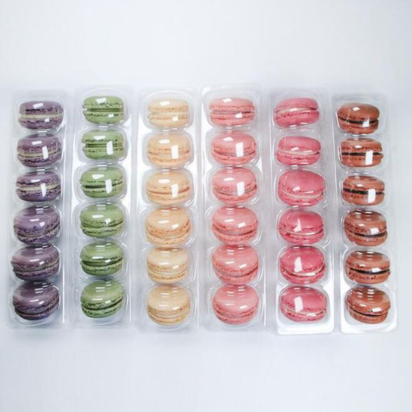 Boîte à macarons en plastique transparent pour 6 Macarons, boîte à gâteaux d'anniversaire et de mariage, faveurs Bomboniere, vente en gros, ZC0853