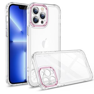 Duidelijke plastic TPU -patroon Telefonische hoesje Hybride deksel voor iPhone 14 13 Pro Max 12 11 Beschermende camera -shell