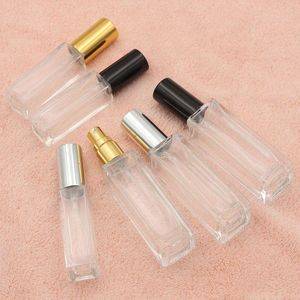 Flacon pulvérisateur de parfum en verre portable transparent 10 ml 20 ml contenants cosmétiques vides avec atomiseur bouchon en argent doré bouteilles de parfum Crecf
