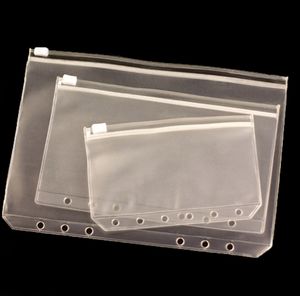Duidelijke PVC Bag Binder Clear Pocket for School Office 3 Hole Pockets Mappen Losse bladzakken