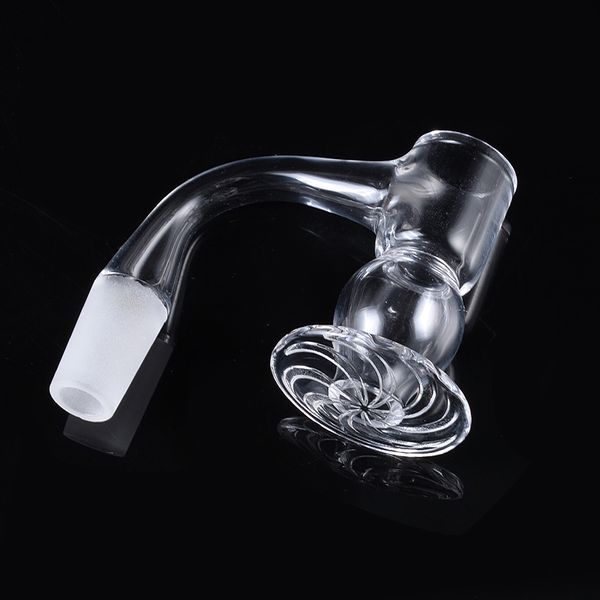 Banger de cuarzo transparente con bola Cachimbas Cubo Sin costura Soldadura completa para agua Bongs de vidrio Licuadora Spin Banger Borde biselado Accesorios para fumar FWQB16