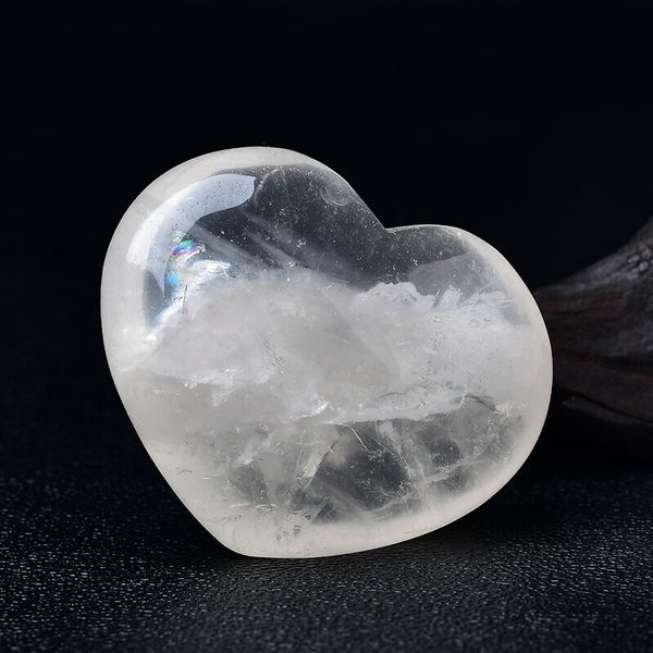 Clear Quartz Heart Gemstone Reiki minéral naturel Natural Gemstone Healing Crystal décor