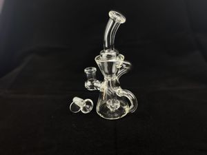 Clear Recycler Glass Hookah Oil Rig Smoking Pipe, 14mm Joint Factory Outlet Welkom op bestelling