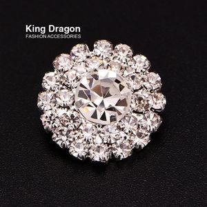 Clear Rhinestone Button gebruikt op kledingstuk decoratie of gebruikt op hoofdband 18MM 20PCS veel zilveren kleur Shank Back Button Shop KD173226z