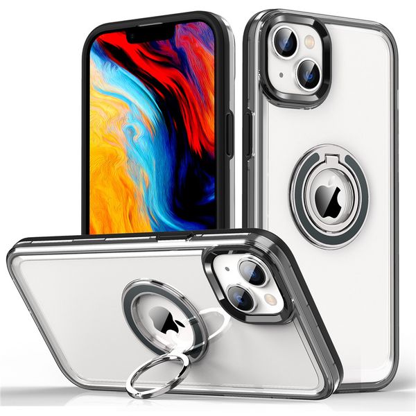 Clear Ring Holder Fundas para teléfonos para Iphone 14 Pro Max 13 Samsung Galaxy A03S A03 Core S22 Ultra Plus Magnetic Kickstand 360 Hybrid Color Covers