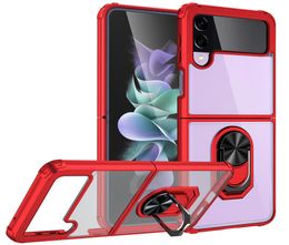 Étuis de téléphone avec anneau transparent pour Samsung Galaxy Z Flip 4 Flip 3 5G, acrylique, magnétique, Design 360, hybride, rigide, Covers5596233