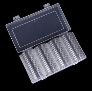 Clear Round 41mm Direct Fit Coin Capsules Houder Display Collection Case met opbergdoos voor 1 oz American Silver Eagles