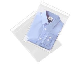 Sac de rangement en plastique transparent auto-adhésif, sac d'emballage en Poly OPP pour vêtements, pochettes de rangement pour t-shirts
