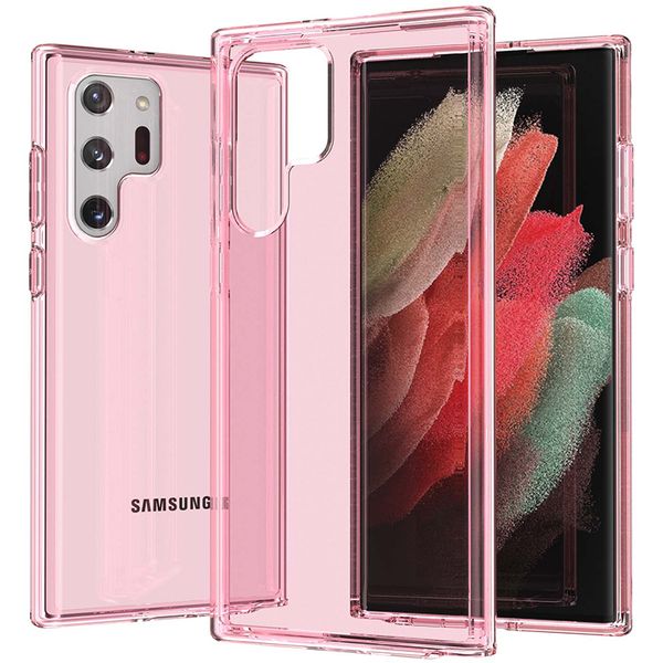 Clear Shiny Hybrid TPU PC Glitter Phone Cases Pour Galaxy S22 S21 S20 Plus Ultra Note 20 A03S A13 A33 A53 iphone 13 Couverture antichoc transparente