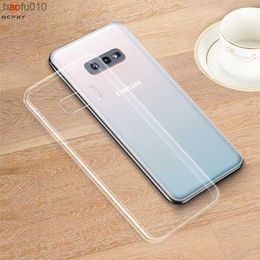 Coque souple en silicone transparent pour Samsung Galaxy S5 S6 S7 Edge S8 S9 S10 Lite S20 Plus Ultra E Note 5 8 9 10 M10 M20 Couverture arrière de téléphone L230619