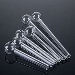 Clear Smoking Pipes Accesorios 3 Tipos Longitud Pyrex Glass Oil Burner Dab Oil Rigs Para Hookahs Water Bong Handful Tube Pipe SW38