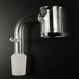 Claro suave Terp slurper Varilla de cuarzo de 90 grados pipa de agua esmerilada 14 mm lanza macho dos perlas luminosas brillantes para plataforma petrolera bong de vidrio erig vaperizor (BBG-00A)