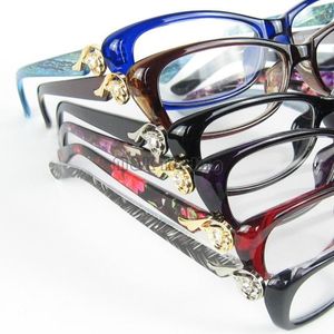 Clear Stock Merk Zonnebril Frame Vrouwen Rhinestone Optische 3 kleuren Kleine brillen met lenzen Groothandel