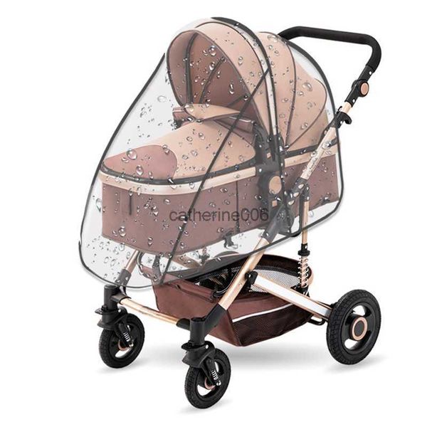 Clair Poussette Couverture De Pluie Bébé Voiture Météo Pare-Vent Transparent Respirant Chariot Parapluie Poussettes Imperméable Imperméable L230625