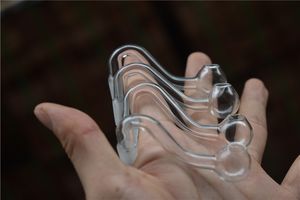 Pipes de brûleur à huile en verre de 10 mm mâles transparent épais pyrex en verre du bol à huile en verre pipes à eau pour les plates-formes d'huile bands en verre épais bols d'huile en verre pour fumer des tuyaux d'eau