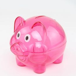 Clear transparent Pig Plastic Piggy Bank Coin Money Cash Collectible Collectible Box Pig Pig Toy pour les pièces Kids Coins Piggy Bank Toys