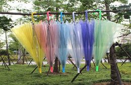 Clair Transparent Rain Umbrella PVC Rain Dome Bubble Rain Sun Sun Shade Long Handle Stick Stick Umbrella 90pcs H05326134867