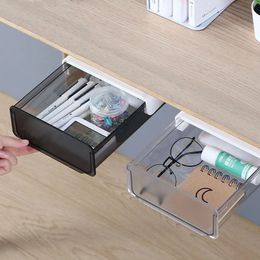 Clear Under Desk Hidden Lade Office opbergdoos Organisator Laad Bureau Supplies Holder Rack Memo Pen Stationery Opslagbladen 240401