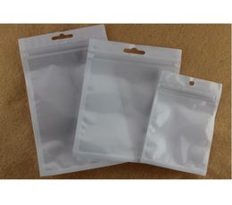 Sacs en plastique en perle blanc transparent Poly Opp Emballage Zipper Zip Lock Sac de colis pour les caisses de téléphone