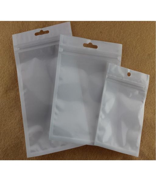 Sacs en plastique de perles blanches transparentes Poly OPP Emballage Zipper Zip Lock Sac d'emballage de détail pour étuis de téléphone Câbles Bijoux Spinners à main 4619843