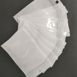 Clear White Pearl Plastic Poly Opp Packing Bag Sieraden Voedsel PVC Plastic Vele maat Beschikbaar voor telefoonhoesje en USB -kabel Zip Lock