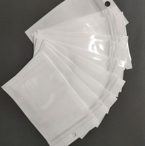 Sac d'emballage en plastique Poly OPP transparent blanc perle, plastique PVC alimentaire pour bijoux, plusieurs tailles disponibles pour étui de téléphone et câble USB, fermeture éclair