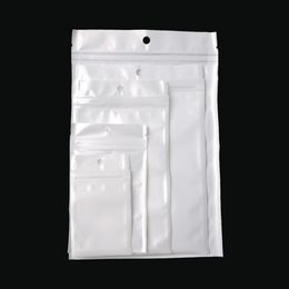Clear white Pearl Plastic Poly OPP Embalaje Zip Paquetes al por menor Bolsa de plástico de PVC 11 19 cm 12 15 cm 12 20 cm 13 21 cm 13 24 cm 16 24 cm 500328j