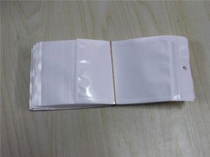 Clear + White Pearl Plastic Poly OPP Verpakking Rits Zip-lock Retail Pakketten Sieraden voedsel PVC plastic zak 10*18cm 12*15cm 7.5*12cm
