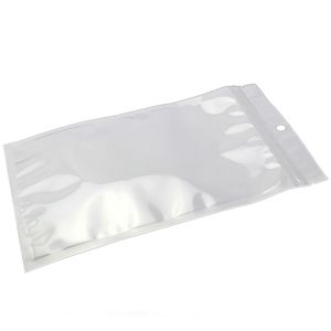 Clair + Blanc Perle En Plastique Poly OPP Sac D'emballage Zip Lock Emballage Au Détail Sac Bijoux Alimentaire PVC Sac En Plastique De Nombreuses Tailles Disponibles