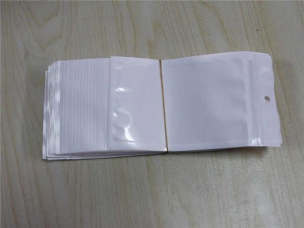Clear + White Pearl Plastic Poly OPP Embalaje Cremallera Zip lock Paquetes al por menor Joyería comida PVC bolsa de plástico 10 * 18 cm 12 * 15 cm 7.5 * 12 cm