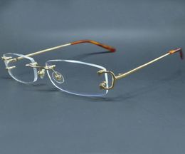 Fil clair C Eyeglass Small Square Rimless Eyes Lunes Frames Vintage Eyewear Spectacles Desinger Luxury Carter Clear Optical Fi4119690