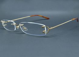 Occhiali da vista in filo trasparente C Occhiali da vista senza montatura quadrati piccoli Montature per occhiali Occhiali da vista vintage Desinger Luxury Carter Clear Optical Fi6500744