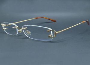 Occhiali da vista in filo trasparente C Occhiali da vista senza montatura quadrati piccoli Montature per occhiali Occhiali da vista vintage Desinger Luxury Carter Clear Optical Fi6500744