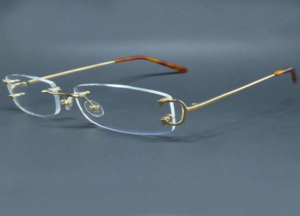 Clear Wire C Anteojos Pequeños cuadrados Sin montura Gafas Marcos Gafas vintage Gafas Desinger Luxury Carter Clear Optical Fi6500744