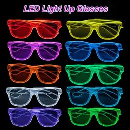 Clear Wireless up LED Light Luminous Eyeglass Women Mens Costume Sunglasses Glow in The Dark Neon Glasses for Carnival Party